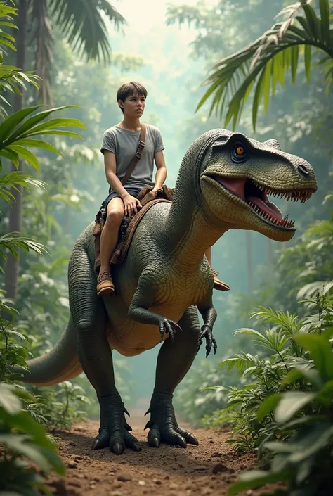 A  rides a dinosaur in Thailand in 1993,  model looks realistic