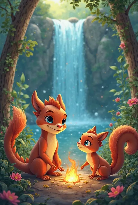 Title: The Magical Adventure of Spark and Juno

Story Concept: Spark is an energetic, curious little dragon with the ability to create fire with his tail, and Juno is a clever, adventurous squirrel who can talk to animals. Together, they embark on magical,...