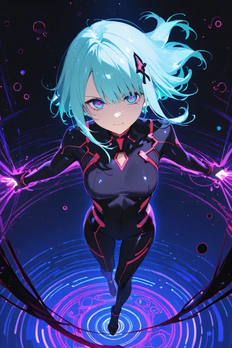 Beautiful eye ups、Eyes only、 neon color,The letters Shion in the lower right corner are stylish、
