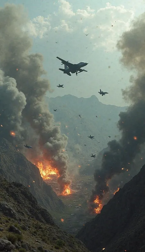 hyper realistic, ultra detailed photography HD  The Indian Air Force targeted the camp, claiming to have eliminated a significant number of terrorists