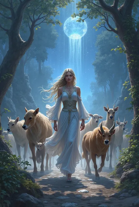 Luna leading the animals, showing courage and determination