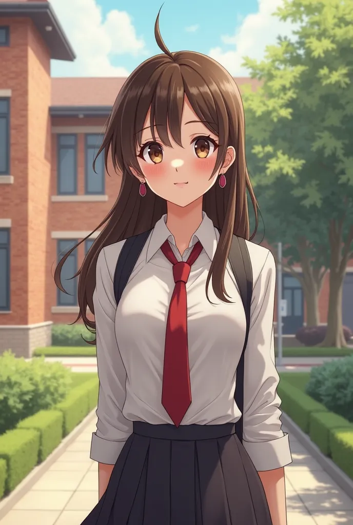 a girl, high school with school uniform.  19 years old 