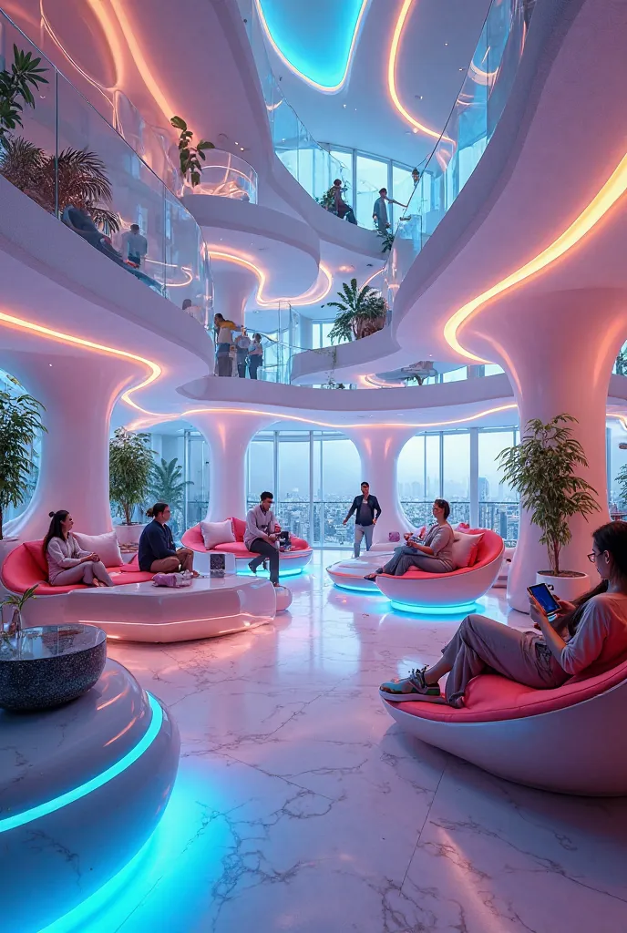 Image of a leisure space as a condominium in a more animated format with technologies