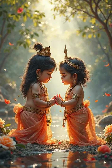 Little baby Bholenath and parvati marrying photo