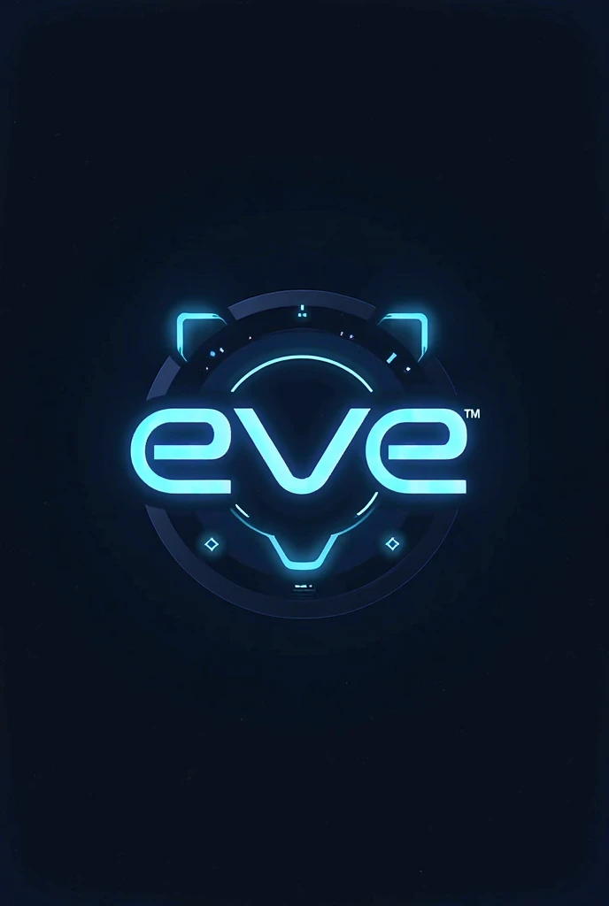 Create a logo for an RPA team called 'EVE'. The logo should have a modern, futuristic style inspired by the robot character EVE from the movie Wall-E. It should feature sleek, rounded shapes, a minimalist design, and blue accents that represent technology ...