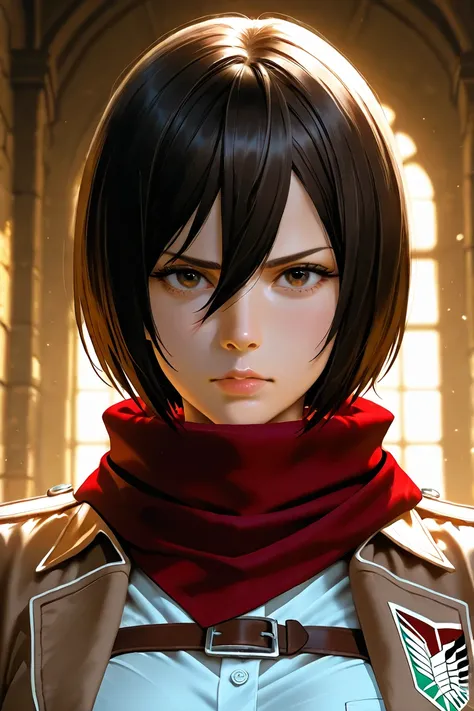 Mikasa Ackerman, from "Attack On Titan: Season 1";
ultra detailed, absolutely high resolution, masterpiece;
{(the girl is showing your very wet pussy}}