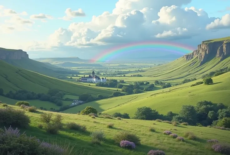 Northern Ireland landscape　Dye the sky with sunsets and rainbows