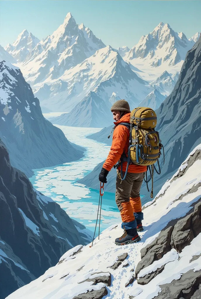 create me a paper collage mountaineering experience 