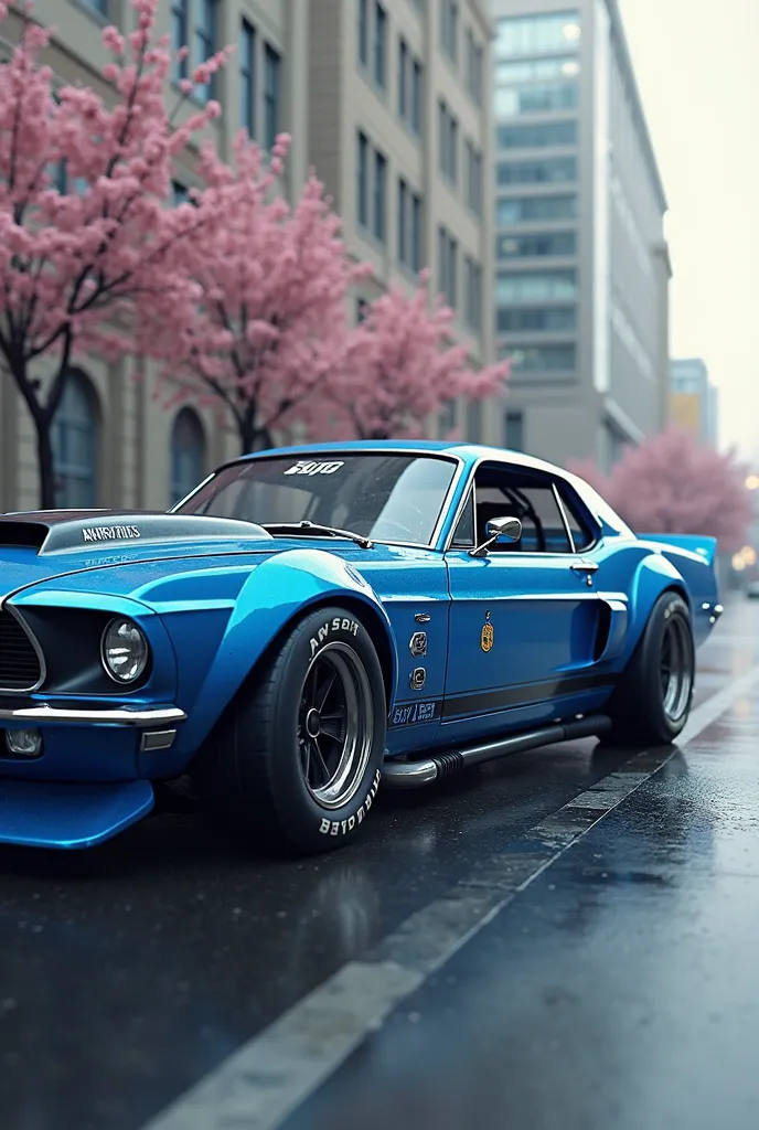 I want a photo banner in spring 3D racing car blue car with black stripes on the side of the car is written SOTS in a beautiful vinyl font, the top of the photo is also written from the SOME OF THE STREET team All the inscriptions must be all in black and ...