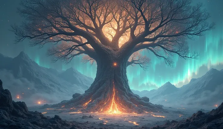 Final shot of Yggdrasil, glowing with energy of all nine realms.