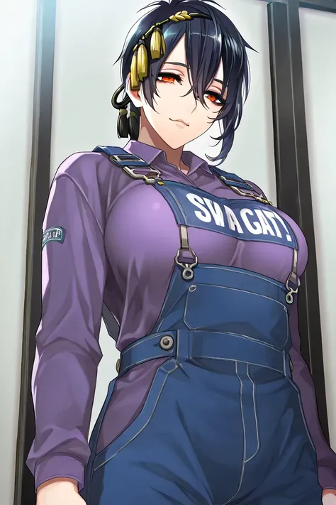 (High resolution CG), (   top quality  ), (High resolution CG), (   top quality  ), (Mikazuki Munechika ), (Overall view)    Huagai   cool and handsome face   ,SWAT Clothing,    beauty, 18 years old,      purple breast veins  ,     cool and handsome face  ...