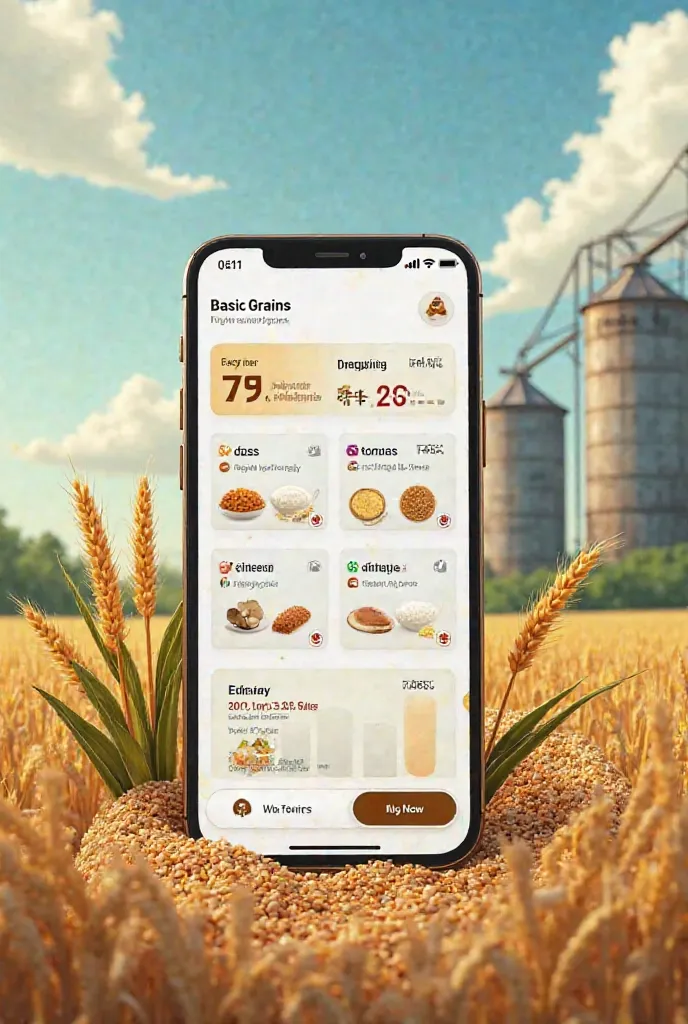 An agricultural app specifically for basic grains, its function would be to connect a producer of basic grains with a buyer 