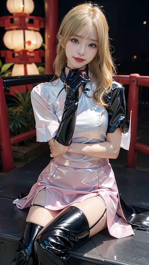 (Tabletop:1.0), (highest quality:1.4), (High resolution:1.2), (Realistic:1.4), (8k, RAW Photos:1.2), (Soft Focus:1.4),break,2girls wearing latex cheongsam,Smiling while taking a photo.............................................................,(1 girls we...