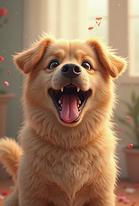 a dog that is singing