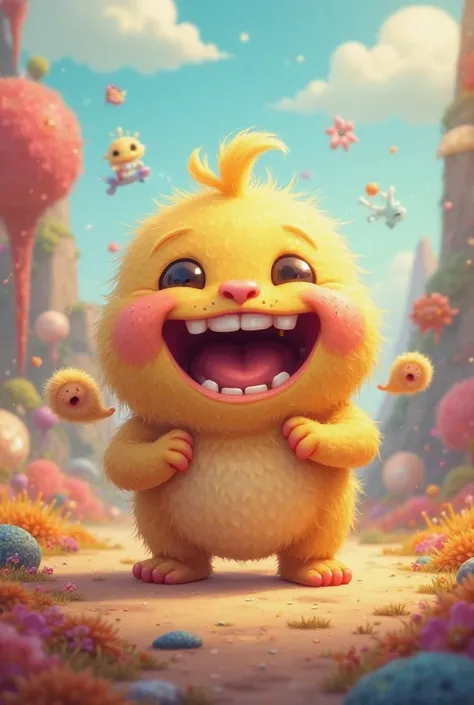 Very cute baby monster laughing 