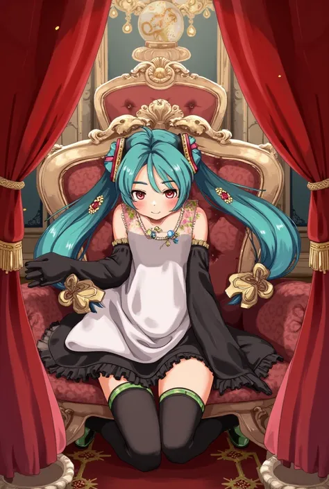 ( masterpiece、Highest quality、Highest quality、Official Art、 beautiful and beautiful :1.2)、(one girl:1.3) Hatsune Miku、twin tails,beautiful breasts, cute女の子,cute, 1 girl, alone, smile,  open your mouth ,, full body, holding,  Bbo~,  luxurious room, 1 girl, ...