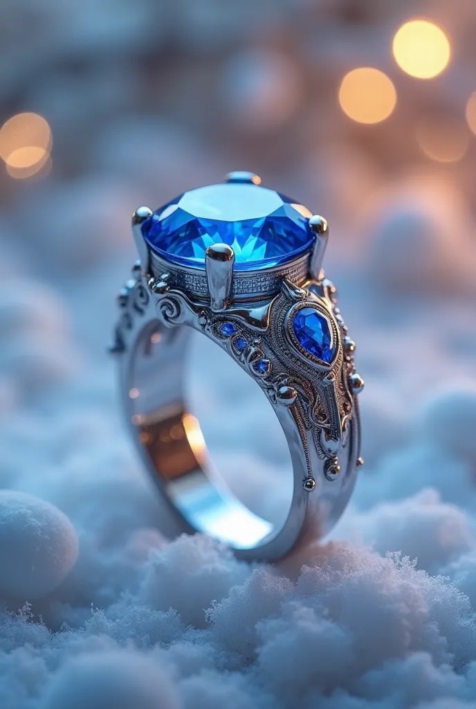 Personalized blue wedding ring