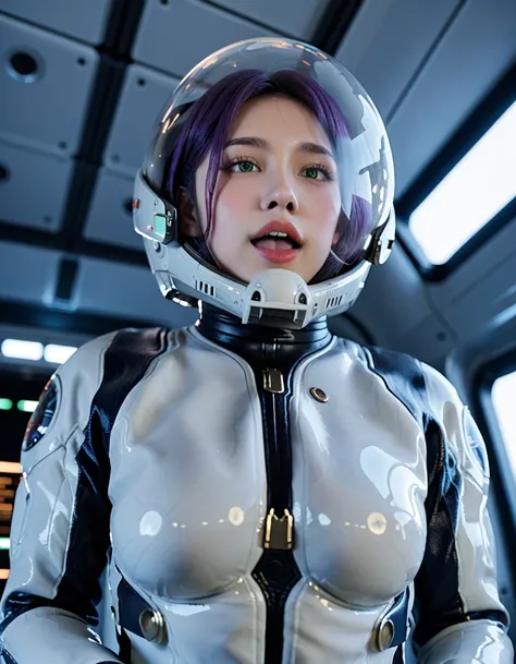  (plugsuit:1.15), , eva helm, , indoors,masterpiece, best quality, 1girl, solo, {{{very short hair:1.7}}}, pread legs, , , short hair, ,(upper body:1.2)space helmet, space helmet,eva helm, spacesuit , astronaut),, bubble helmet, space helmet, (1girl:1.1) w...