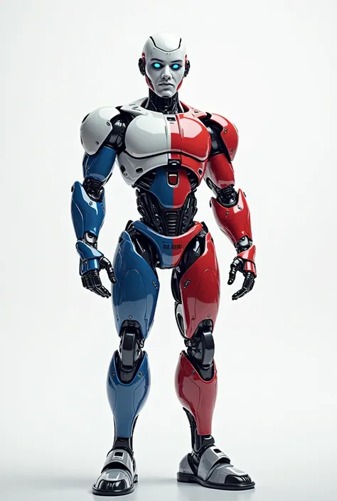 Robot with a white background that looks like an adult man based on the Panamanian flag that says Dr.. SUNIL 