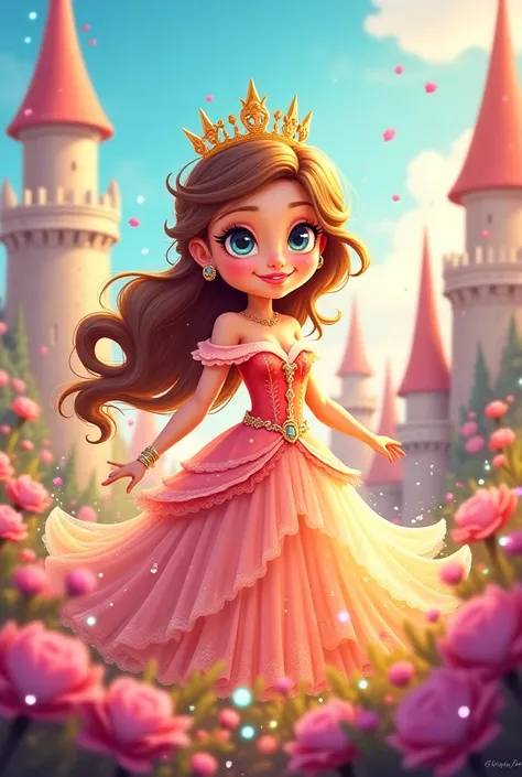 Create cartoon images of one like a princess 