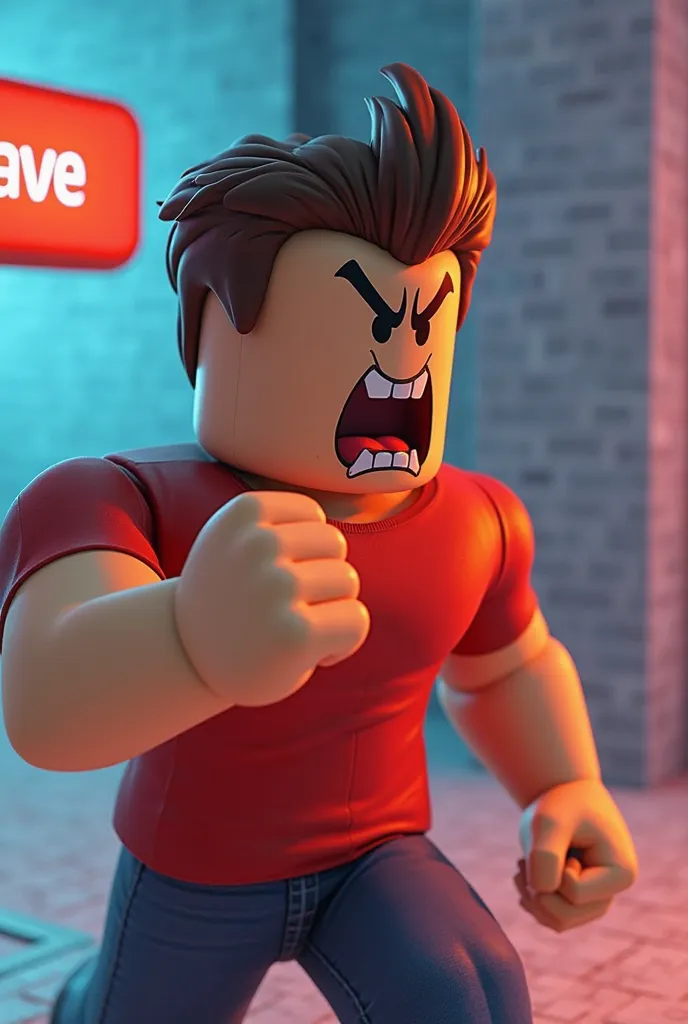 Make a mad roblox character clicking the leave button