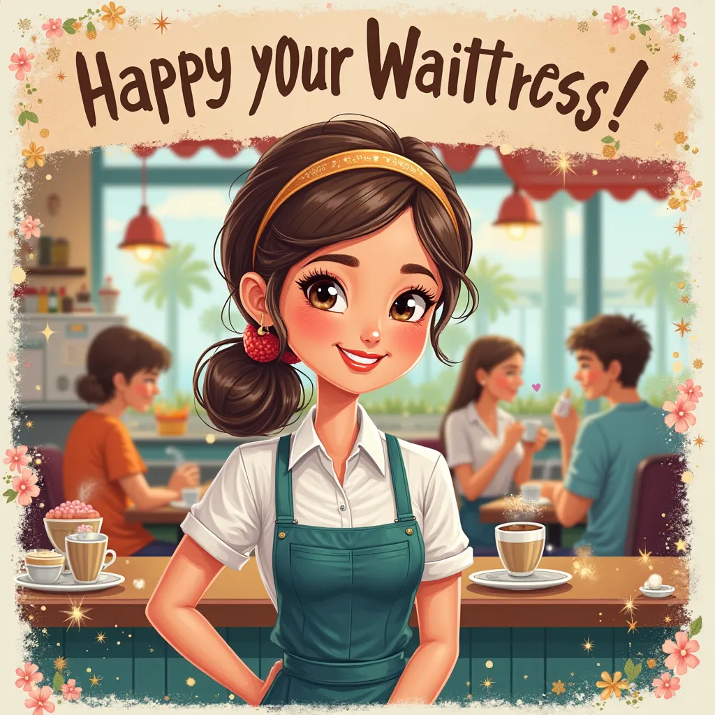 greeting card for a waitress 