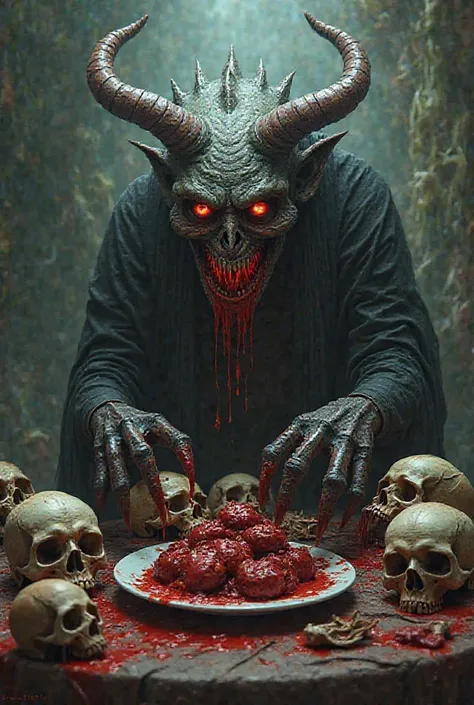 Sutim breakfast where he eats skulls and blood 