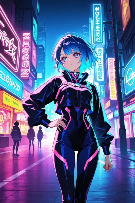 Neon Street and Girl