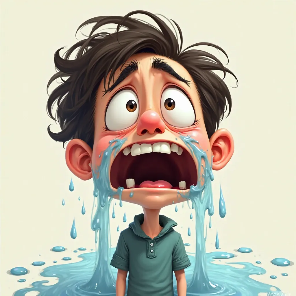 Caricature of a crying boy, Rivers of Tears 