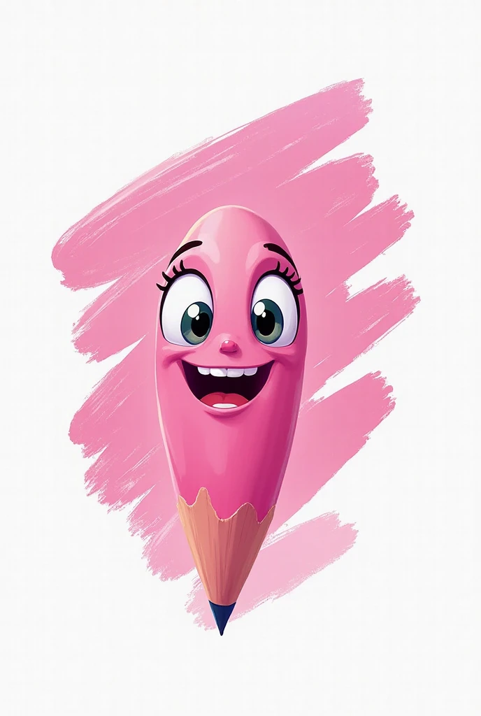 create an image of pink pencil scribble with a happy face