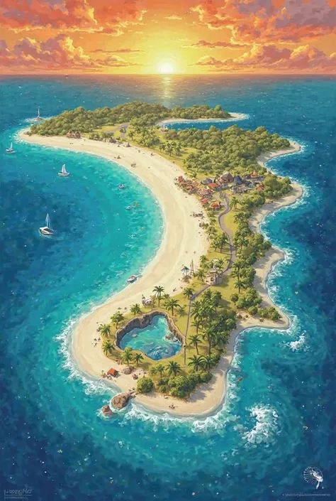 Create me my own map of country, showing:



**Solara Isle: A Brochure for Prospective Tourists**

**(Front Cover Image: A vibrant sunset over a white sand beach with gentle waves lapping the shore.)**

**Welcome to Solara Isle: The Jewel of the Sapphire S...