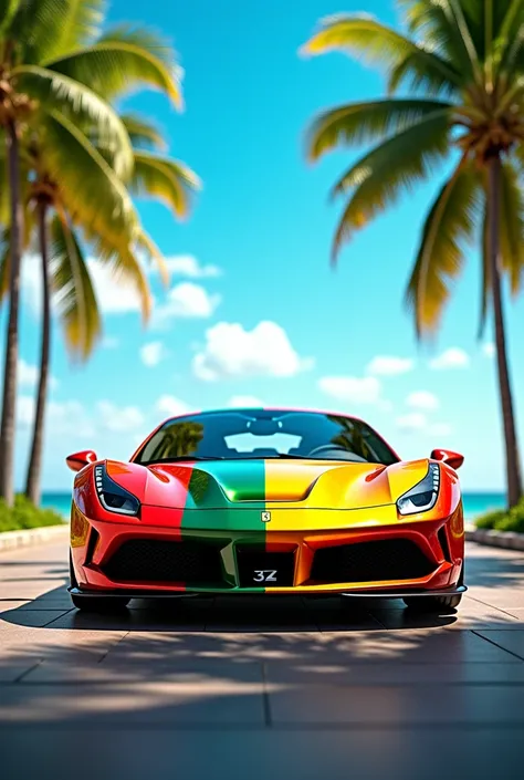 Farrari In Brazil Flag Colour