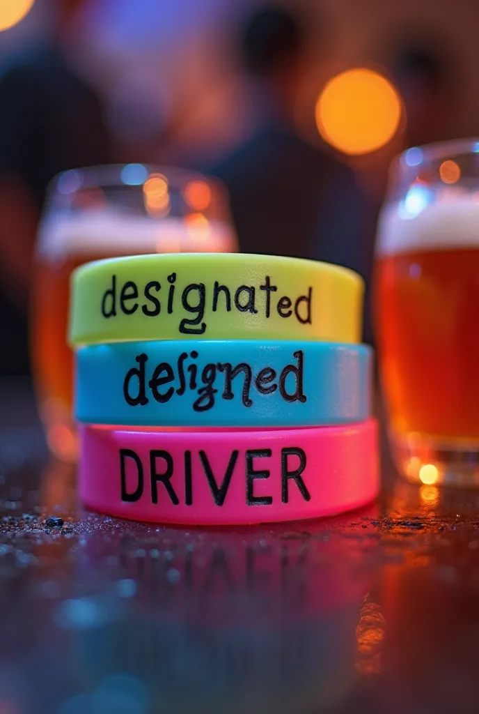 Generate a party bracelet with the phrase "designated driver"