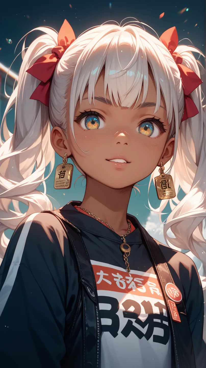  anime　 Japanese　 brown skin　 girls on the left　silver haired twin tail　sex　first-person perspective