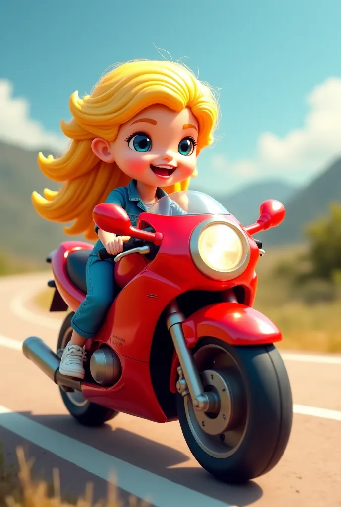 I would like to create a logo for Instagram profile picture, Instagram logo for raffle draws,  with the name : Didinho prizes, include this name in the, with a fair-haired doll riding a red motorcycle in the background.