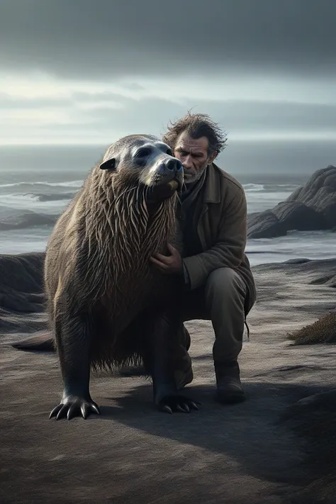 A skinny neanderthal fucking a seal