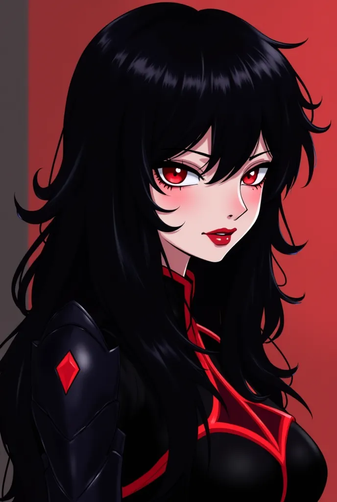 Creates an image of Characters from My Hero Academia Uma Based on the images you submitted, here is a detailed description of each character:

 character 1  ( first image)

 Hair: long,  wavy and black .

eyes:  Bright reds , intense and striking .

First:...