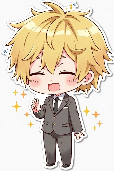 Shibi Anime Stickers



Boys:

Hair type: with wavy golden hair

Clothing: Wearing a small suit (can specify additional colors or characteristics, if desired.)

Expressionism: may have bright or mischievous gestures in the form of a Shibi character.


