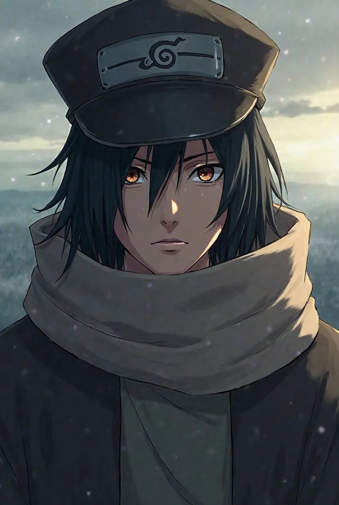 Itachi from "Naruto" wearing scarf and muslim cap.