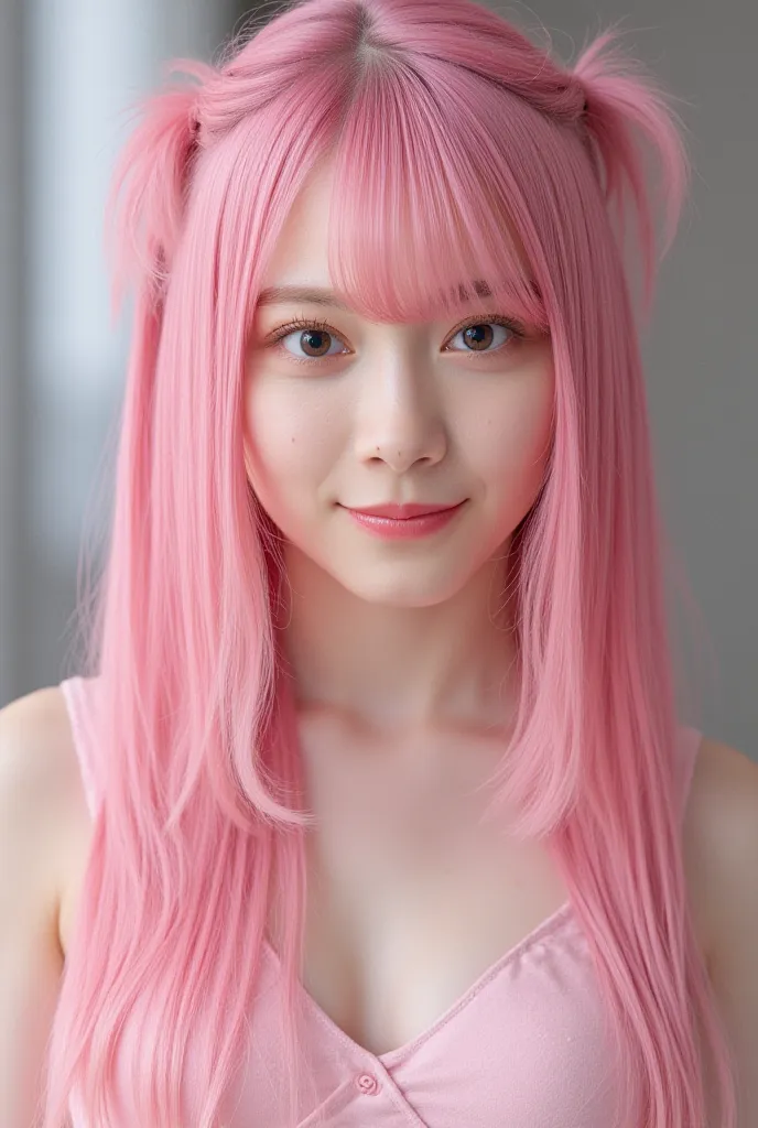 Image of pink hair beautiful girl,  masterpiece,  super real, shape, High Resolution, 8k, very well detailed, Best shape,  precise, beautiful blue eyes , Highest quality, very detailed,  wallpaper, detailed faces, Generate a highly realistic image, nsfw, p...