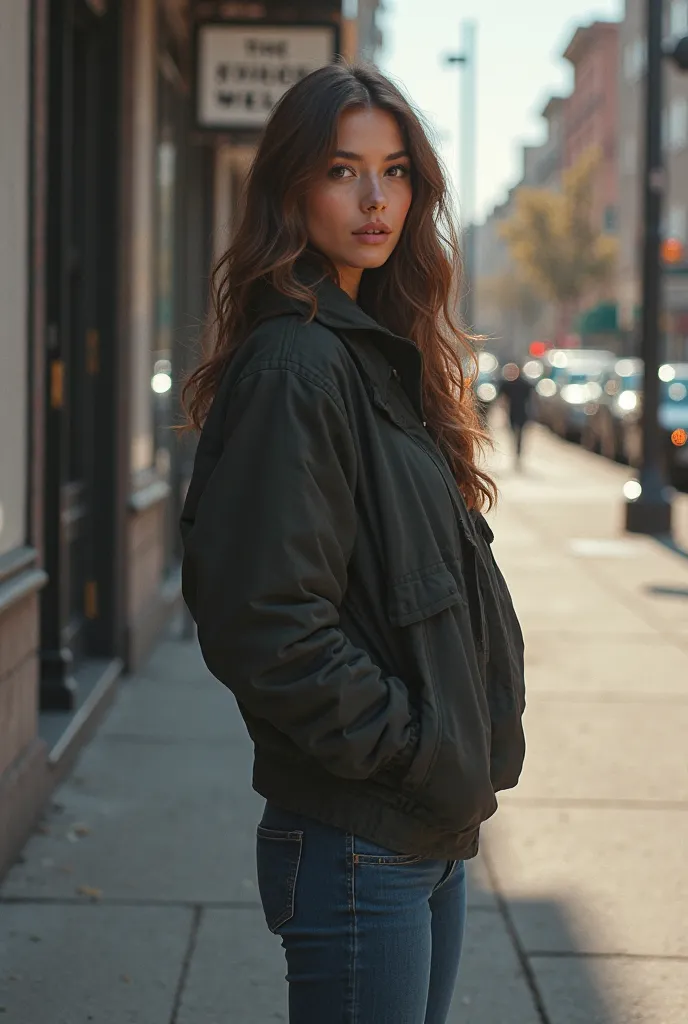 Anna Briand on a sidewalk 