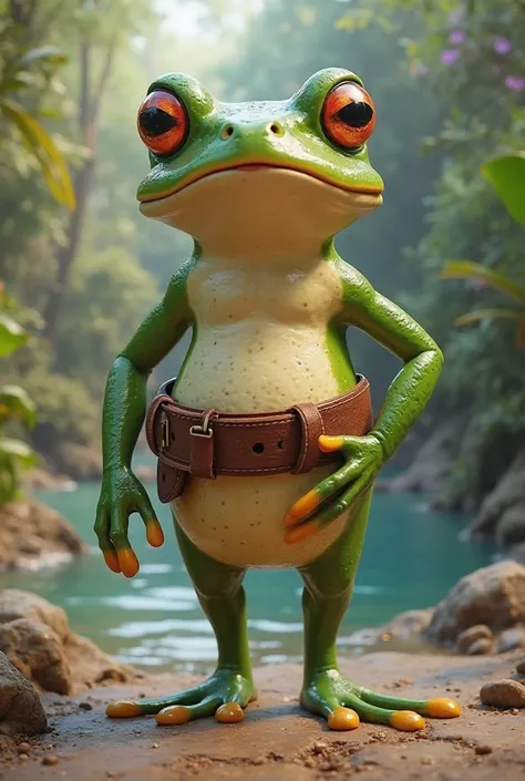 Frog with belt
