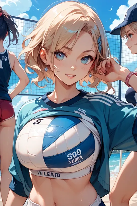 Women with a bust over 200cm　I&#39;m playing volleyball