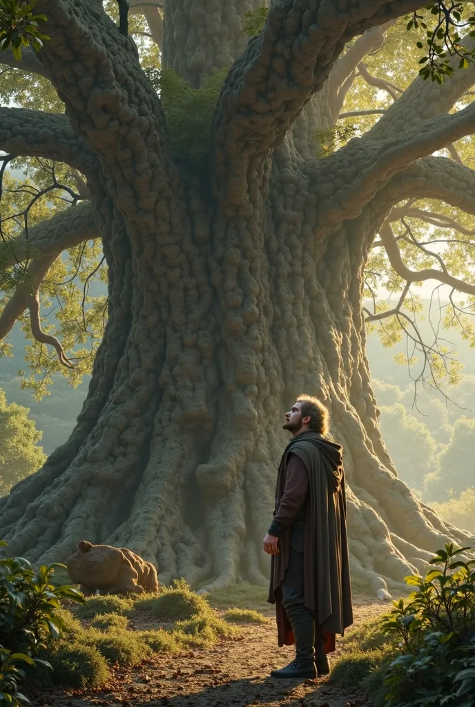 King Aragorn singing the song of King Elessar to the big tree