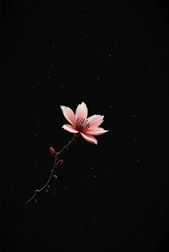 An image of the silhouette of a cherry blossom known as sakura with a black background (only the flower in the form of a silhouette, I don't want stalk I want it to be in 2d