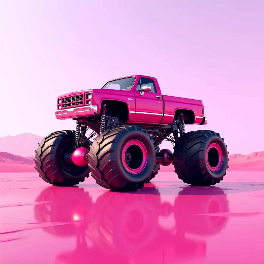 Monster jam image in pink, bottomless, only the monster to use as a logo 