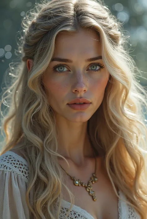  The most beautiful goddess of Norse mythology..Goddess of Youth, Idunn .... with a beautiful face so beautiful that could suck a person's soul.. 

Just gorgeous perfection.., Photorealistic, High Resolution, HD, Long Hair, Looking at viewer, Best Quality,...