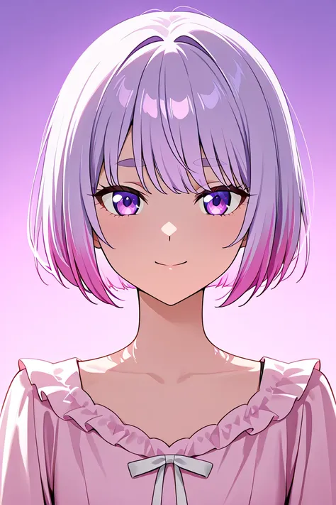  masterpiece, Highest quality, High Resolution, tosaki mimi , light purple hair,short hair,bob cut,multicolored hair,pink hair,streaked hair, Alone