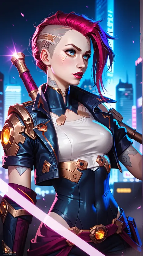   Masterpiece  , fire, Jinx , big ass ,  beautiful hips, Beauty,  dark city, Arcane,  League of Legends ,