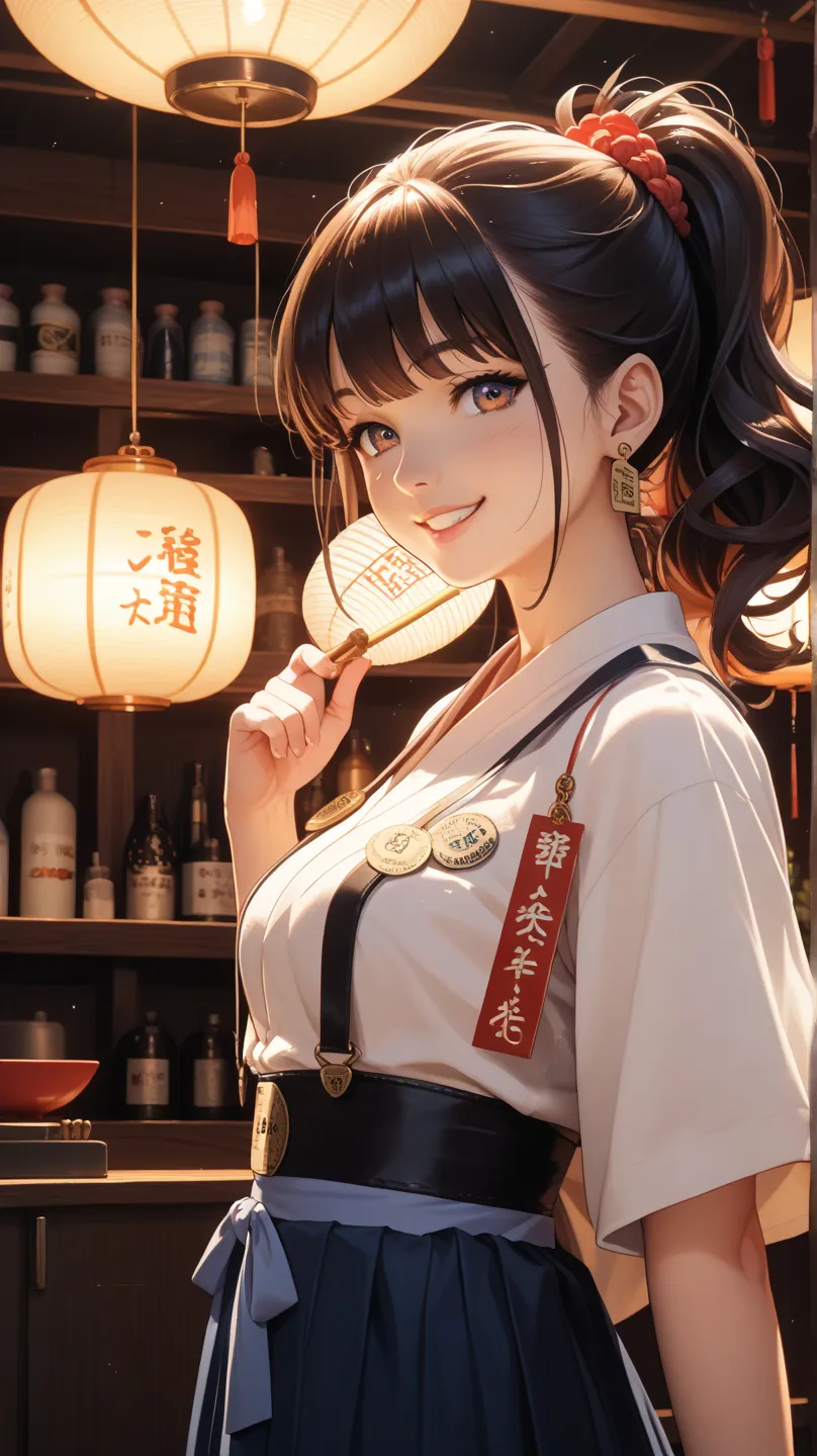 A gal clerk at a popular Japanese izakaya